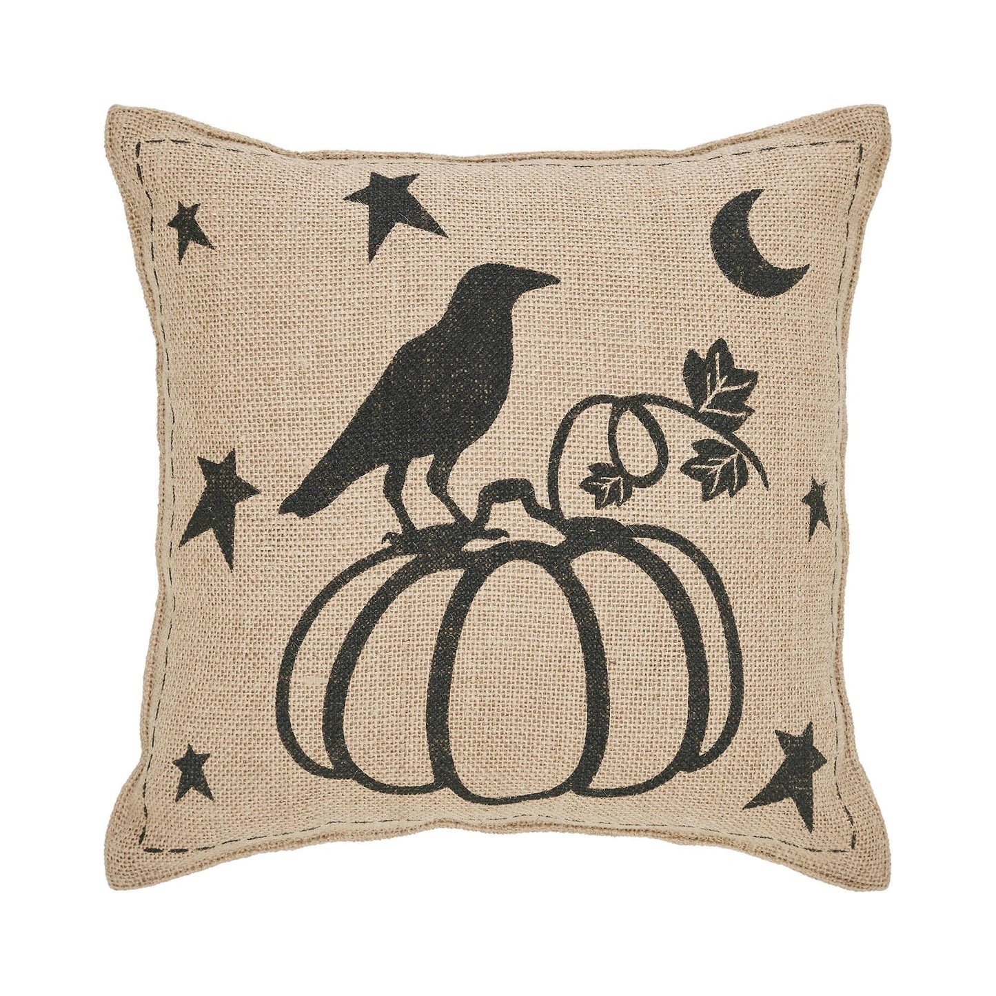 Raven Harvest Burlap Jute Pillow