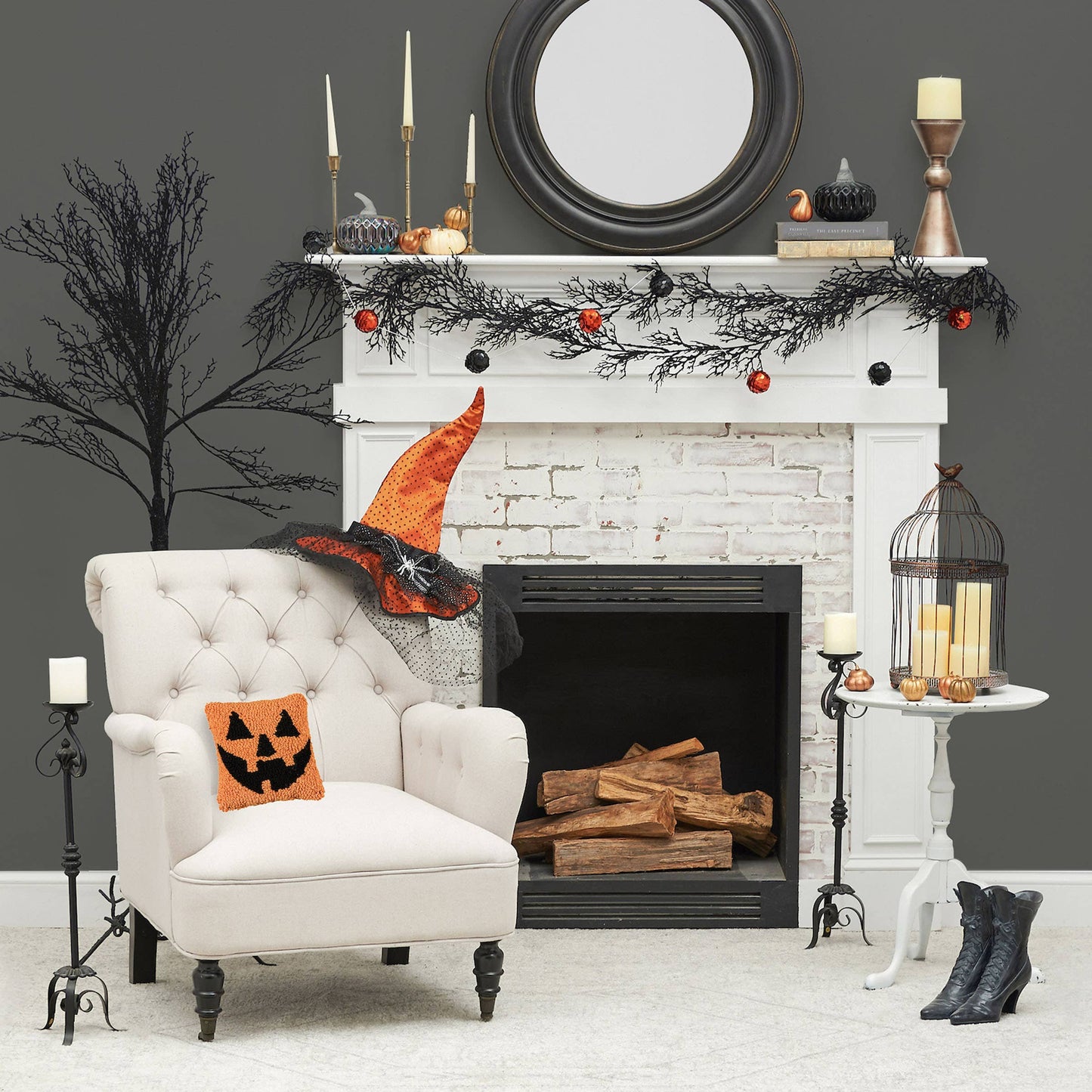 Halloween Jack-o'-lantern Pumpkin Throw Pillow