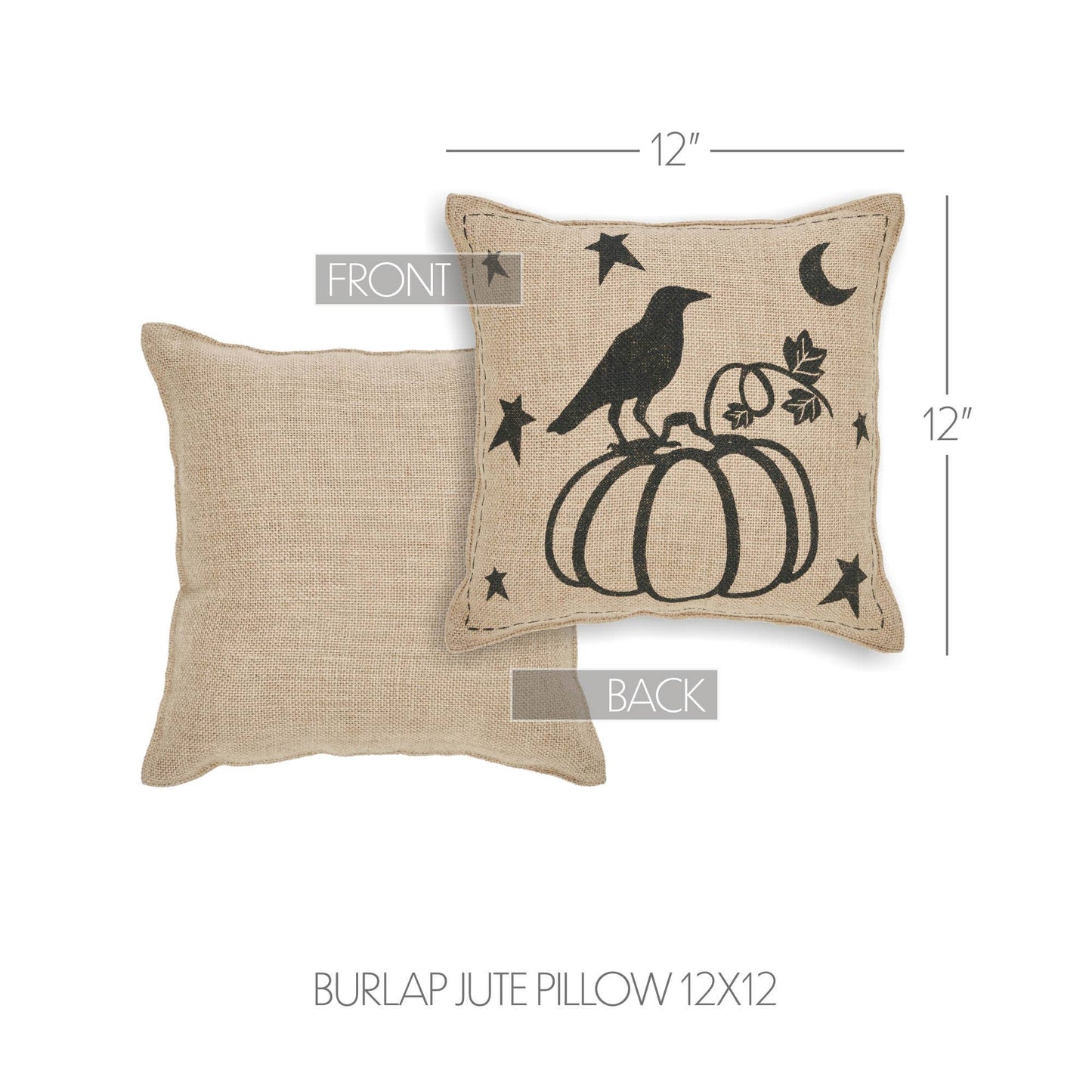 Raven Harvest Burlap Jute Pillow
