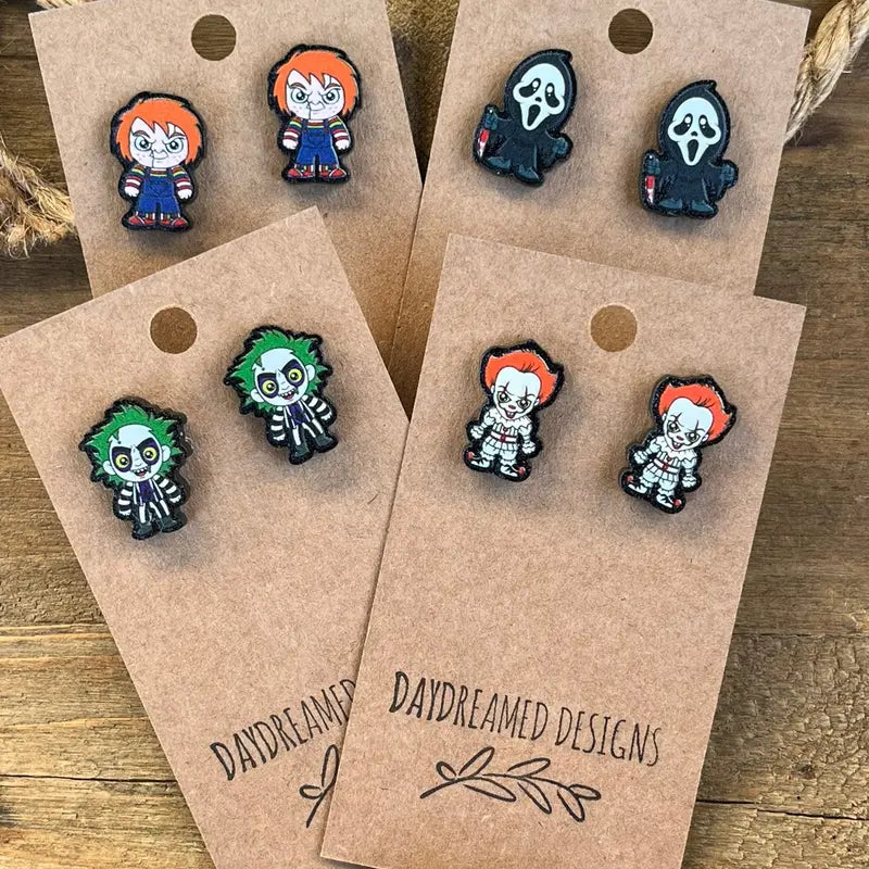 Horror Movie Character Stud Earrings