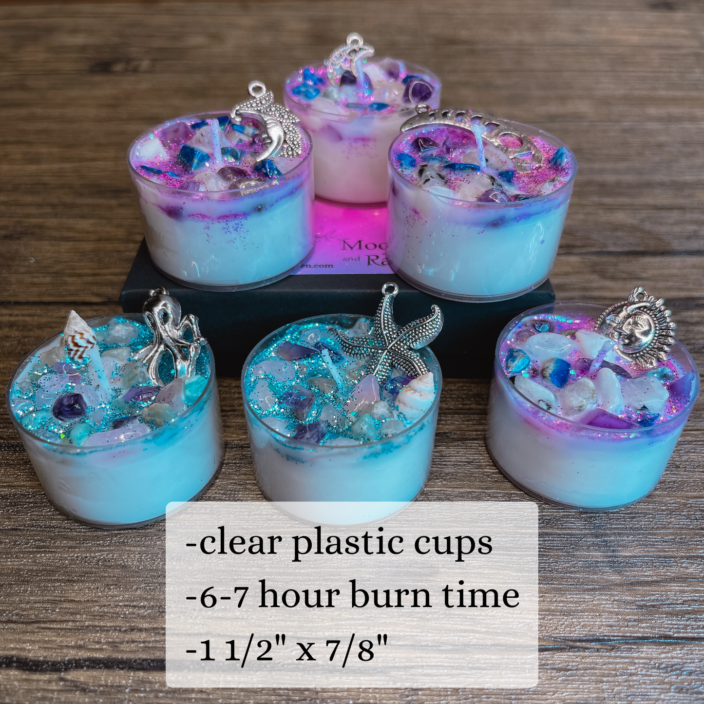 Samhain Tealight Crystal Candles, Ritual Candles