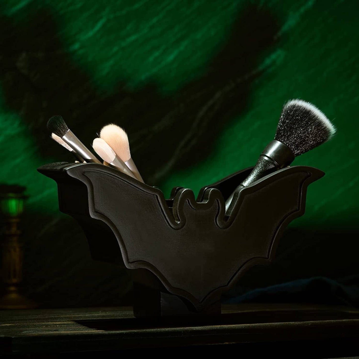 Bat Makeup Brush Holder 7" L 5" H - Pen Halloween Holder