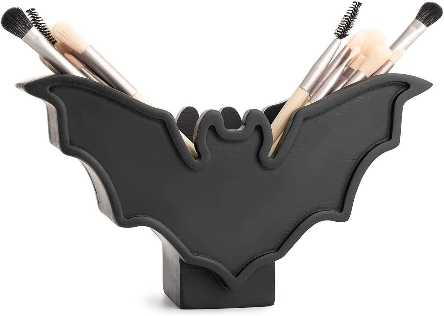 Bat Makeup Brush Holder 7" L 5" H - Pen Halloween Holder