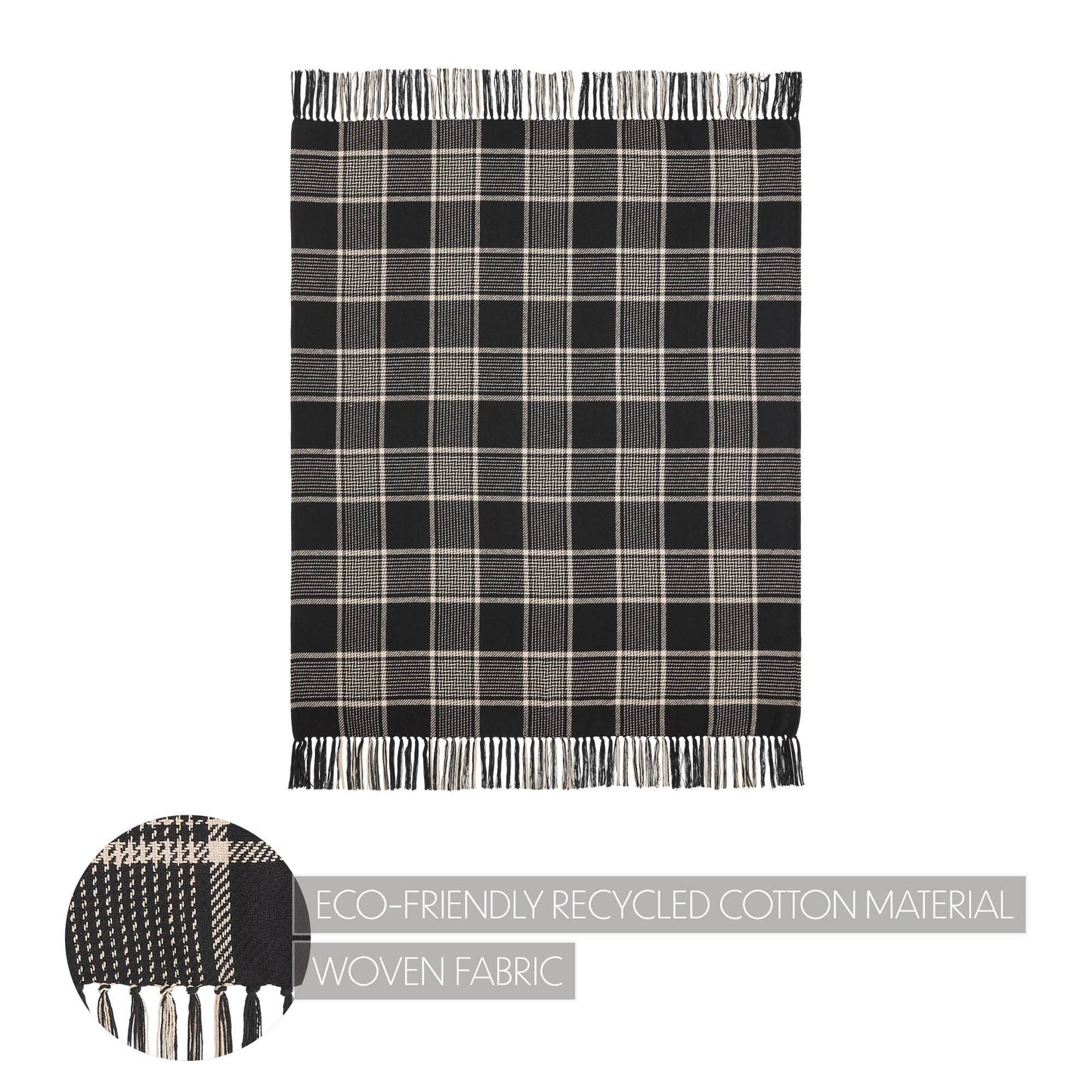 Eston Black Tan Plaid Throw
