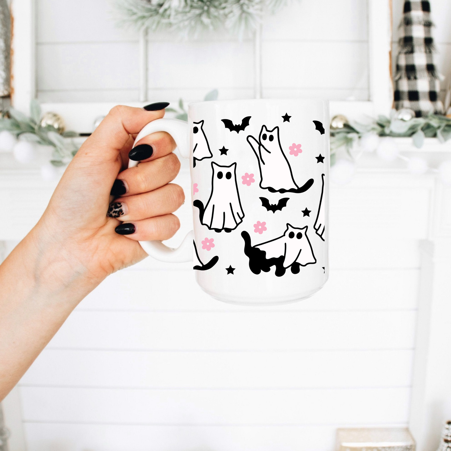 Spooky Cat Coffee Mug, Kitten, Halloween
